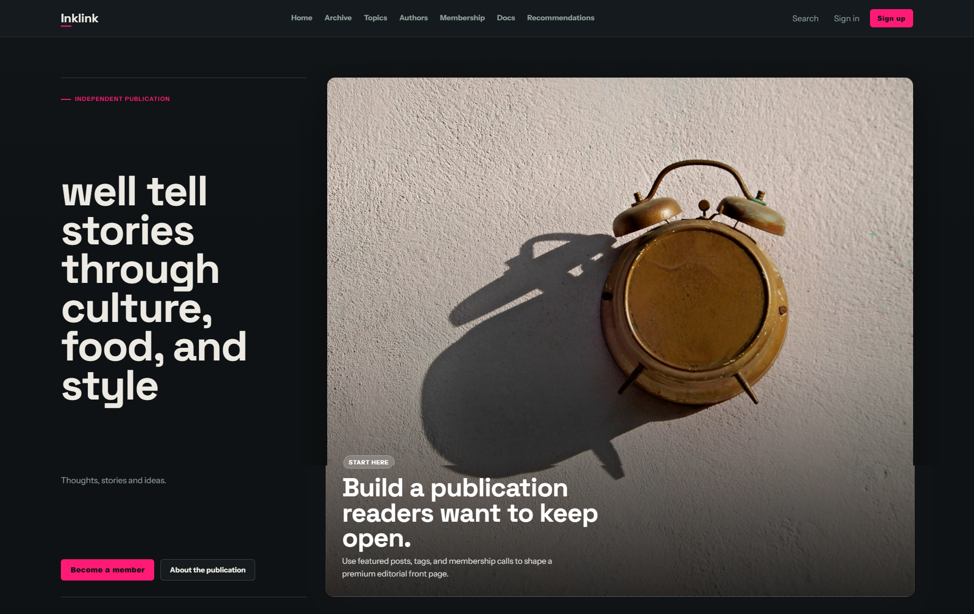 Ghost magazine theme Inkline screenshot 8